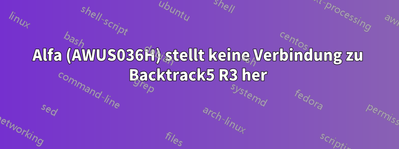 Alfa (AWUS036H) stellt keine Verbindung zu Backtrack5 R3 her