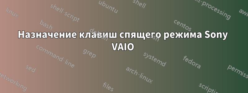 Назначение клавиш спящего режима Sony VAIO