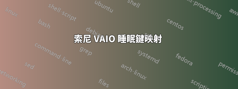 索尼 VAIO 睡眠鍵映射