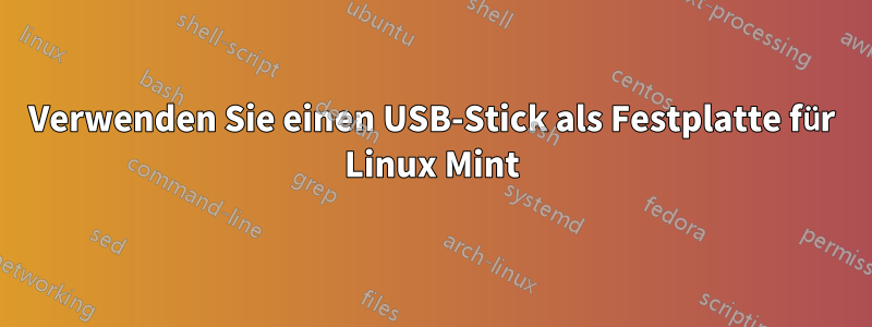 Verwenden Sie einen USB-Stick als Festplatte für Linux Mint