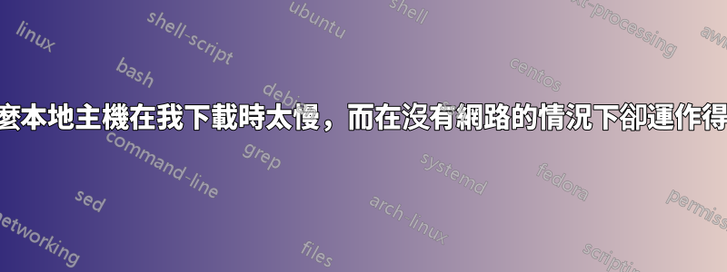 為什麼本地主機在我下載時太慢，而在沒有網路的情況下卻運作得很好
