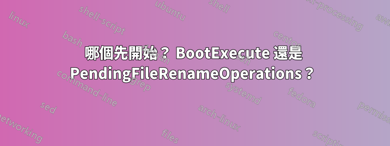 哪個先開始？ BootExecute 還是 PendingFileRenameOperations？