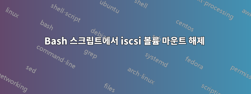 Bash 스크립트에서 iscsi 볼륨 마운트 해제