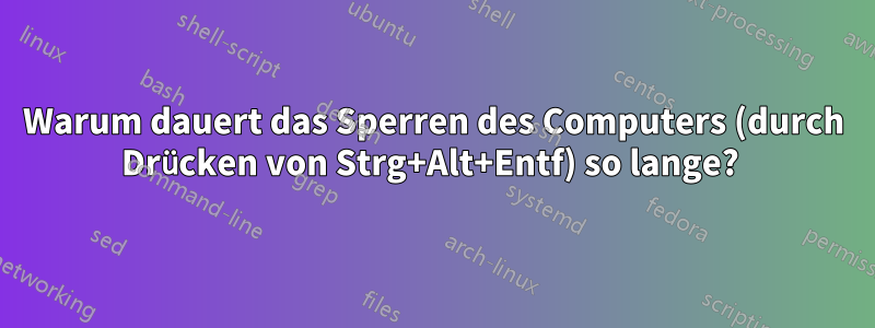 Warum dauert das Sperren des Computers (durch Drücken von Strg+Alt+Entf) so lange? 