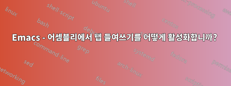 Emacs - 어셈블리에서 탭 들여쓰기를 어떻게 활성화합니까?