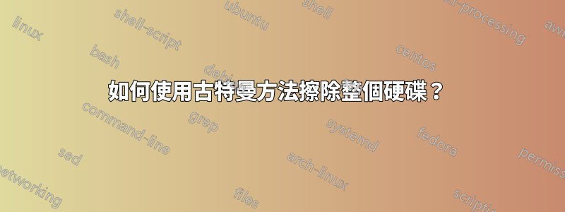 如何使用古特曼方法擦除整個硬碟？ 