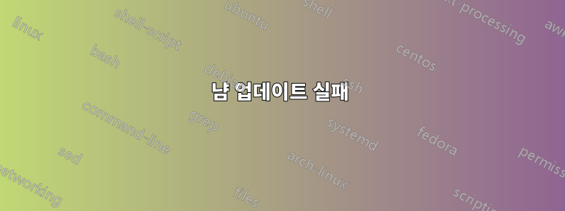 냠 업데이트 실패