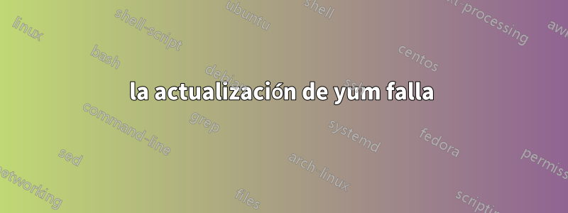 la actualización de yum falla
