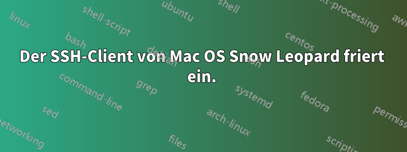 Der SSH-Client von Mac OS Snow Leopard friert ein.