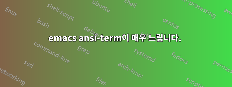 emacs ansi-term이 매우 느립니다.