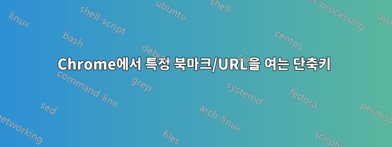 Chrome에서 특정 북마크/URL을 여는 단축키