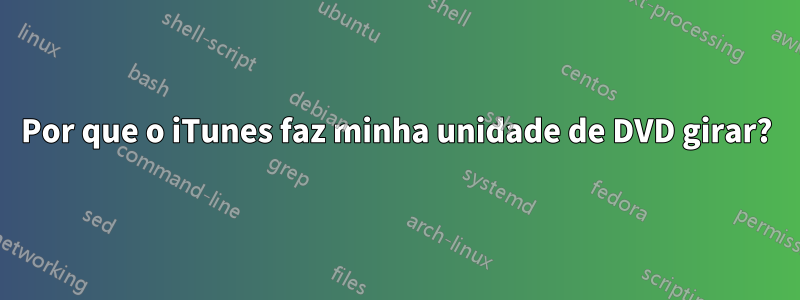 Por que o iTunes faz minha unidade de DVD girar?