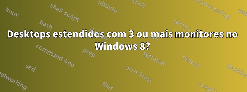 Desktops estendidos com 3 ou mais monitores no Windows 8?