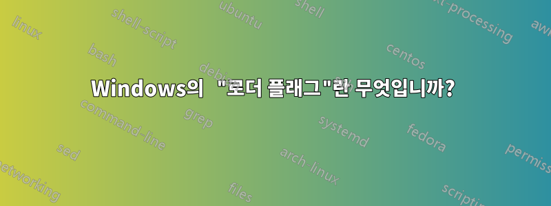 Windows의 "로더 플래그"란 무엇입니까?