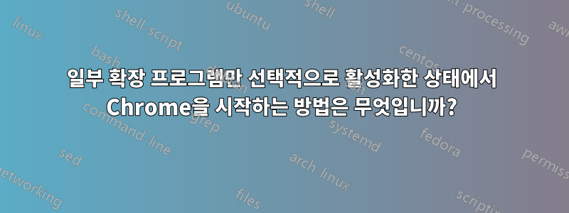 일부 확장 프로그램만 선택적으로 활성화한 상태에서 Chrome을 시작하는 방법은 무엇입니까?