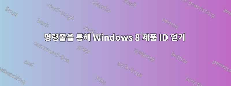 명령줄을 통해 Windows 8 제품 ID 얻기