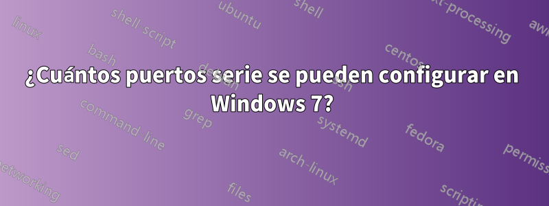 ¿Cuántos puertos serie se pueden configurar en Windows 7?