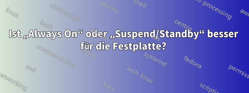 Ist „Always On“ oder „Suspend/Standby“ besser für die Festplatte?