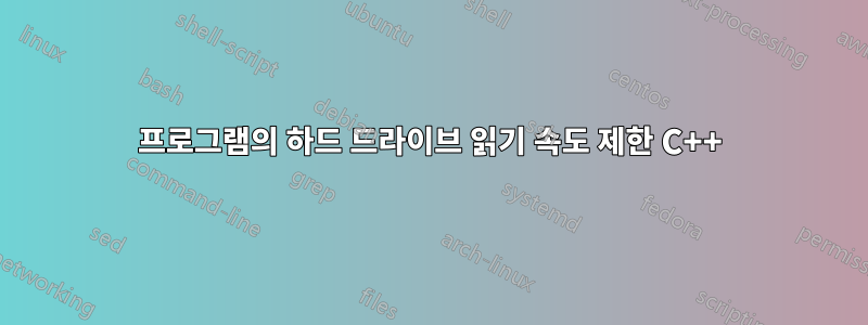 프로그램의 하드 드라이브 읽기 속도 제한 C++