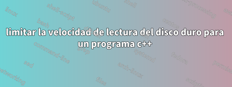 limitar la velocidad de lectura del disco duro para un programa c++