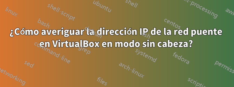 ¿Cómo averiguar la dirección IP de la red puente en VirtualBox en modo sin cabeza?