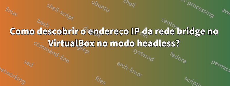 Como descobrir o endereço IP da rede bridge no VirtualBox no modo headless?