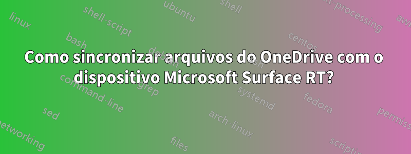 Como sincronizar arquivos do OneDrive com o dispositivo Microsoft Surface RT?