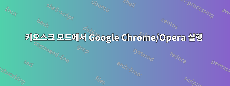 키오스크 모드에서 Google Chrome/Opera 실행