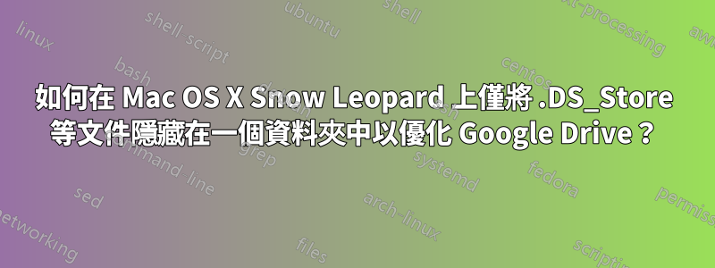 如何在 Mac OS X Snow Leopard 上僅將 .DS_Store 等文件隱藏在一個資料夾中以優化 Google Drive？