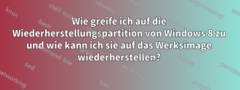 Wie greife ich auf die Wiederherstellungspartition von Windows 8 zu und wie kann ich sie auf das Werksimage wiederherstellen?