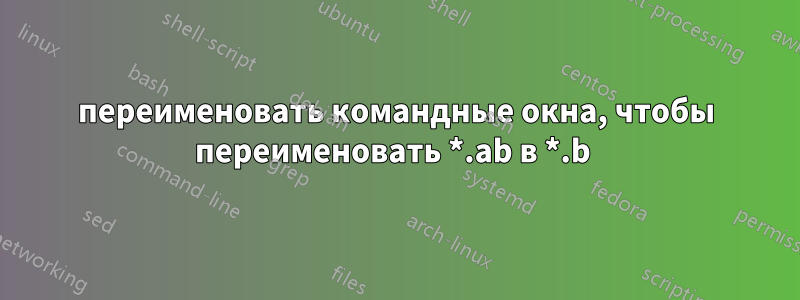 переименовать командные окна, чтобы переименовать *.ab в *.b 