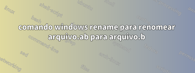 comando windows rename para renomear arquivo.ab para arquivo.b