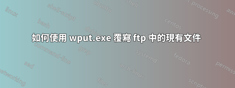 如何使用 wput.exe 覆寫 ftp 中的現有文件