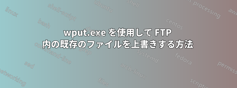 wput.exe を使用して FTP 内の既存のファイルを上書きする方法