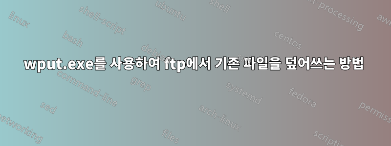 wput.exe를 사용하여 ftp에서 기존 파일을 덮어쓰는 방법