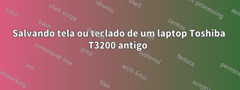 Salvando tela ou teclado de um laptop Toshiba T3200 antigo 