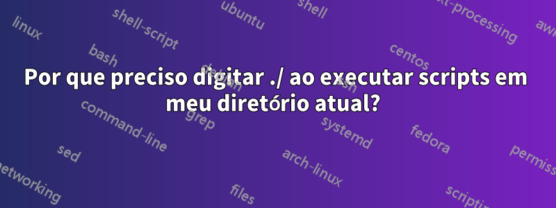 Por que preciso digitar ./ ​​ao executar scripts em meu diretório atual? 