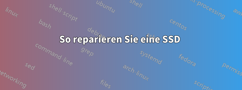 So reparieren Sie eine SSD