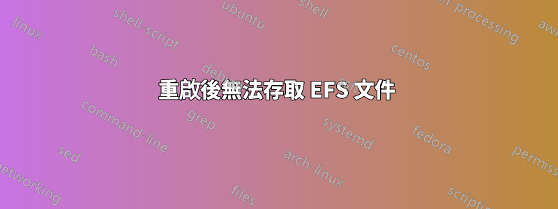 重啟後無法存取 EFS 文件