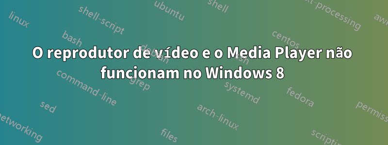 O reprodutor de vídeo e o Media Player não funcionam no Windows 8