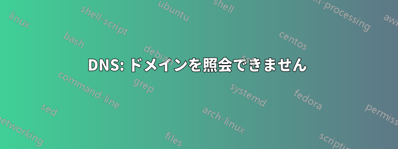 DNS: ドメインを照会できません