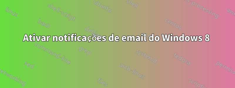 Ativar notificações de email do Windows 8