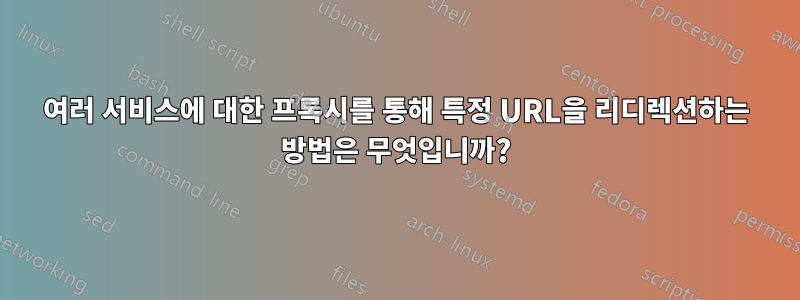 여러 서비스에 대한 프록시를 통해 특정 URL을 리디렉션하는 방법은 무엇입니까?