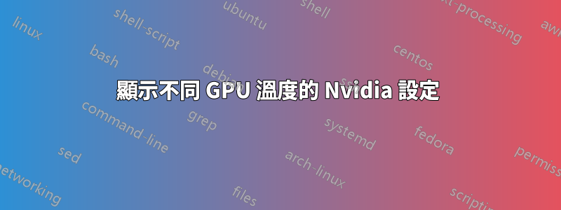 顯示不同 GPU 溫度的 Nvidia 設定