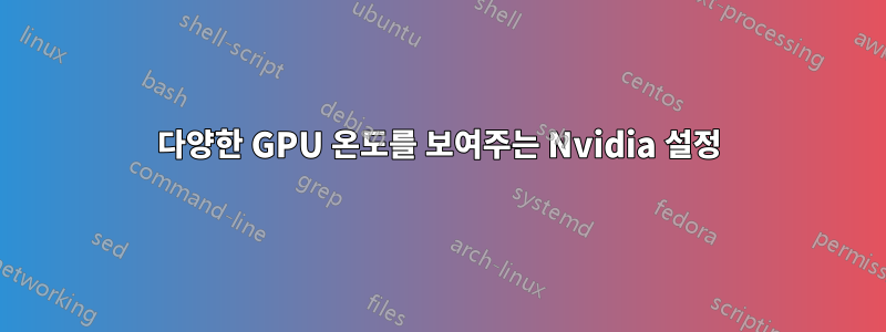 다양한 GPU 온도를 보여주는 Nvidia 설정