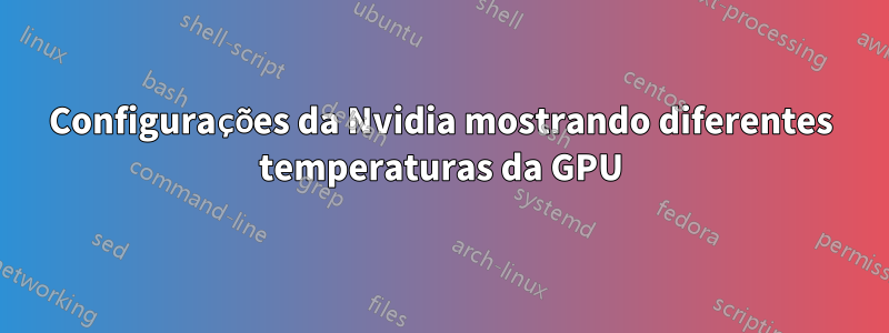 Configurações da Nvidia mostrando diferentes temperaturas da GPU