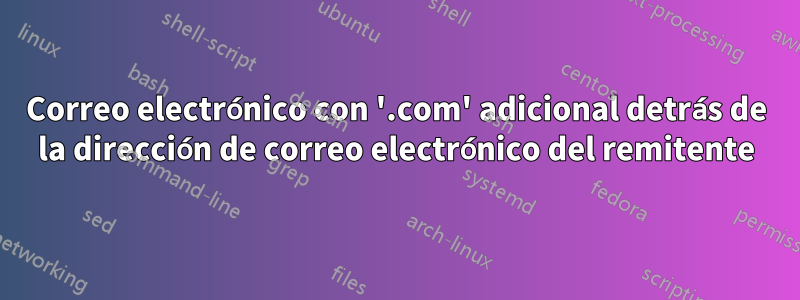 Correo electrónico con '.com' adicional detrás de la dirección de correo electrónico del remitente