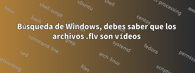 Búsqueda de Windows, debes saber que los archivos .flv son vídeos