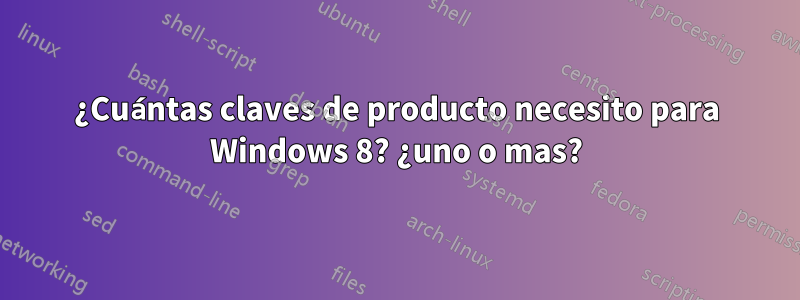 ¿Cuántas claves de producto necesito para Windows 8? ¿uno o mas?