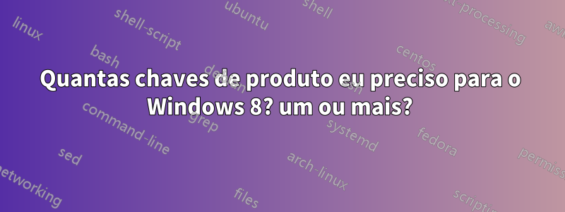 Quantas chaves de produto eu preciso para o Windows 8? um ou mais?